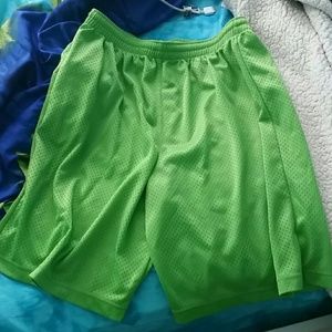 Neon green basketball shorts