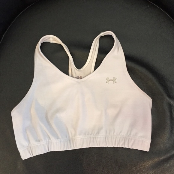 SOLD. White Under Armour sports bra size M