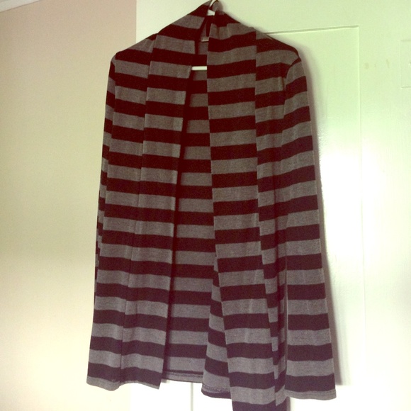 Black and gray striped cardigan
