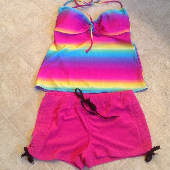 Bathing suit top and cover up shorts
