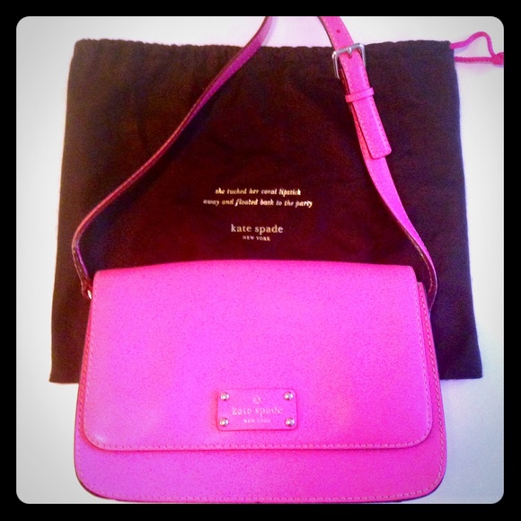 kate spade Handbags - Kate Spade hot pink leather crossbody bag