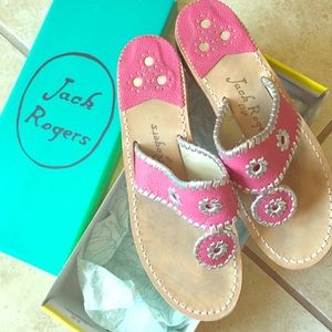 Hot pink and silver Jack Rogers