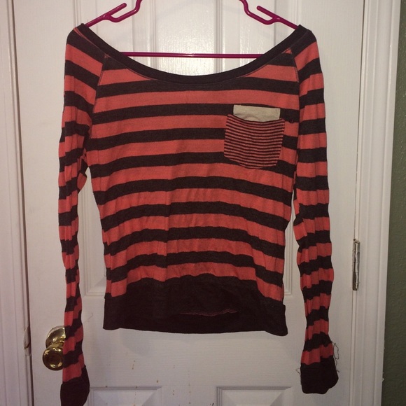 Pink and grey stripped long sleeve