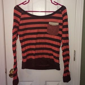 Pink and grey stripped long sleeve