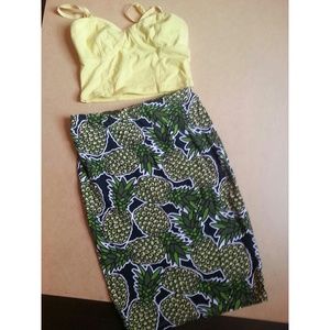 Bundle deal h&m pineapple skirt w crop top