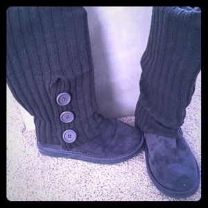 Grey slipper boots