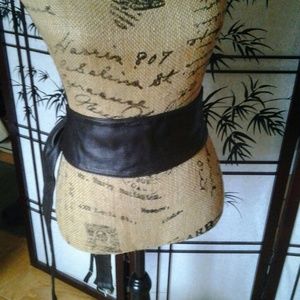 Black wide front wrap belt