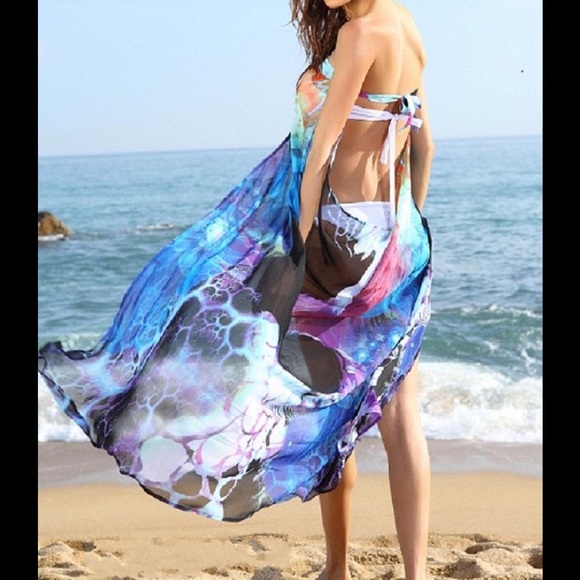Beach cover up, maxi dress