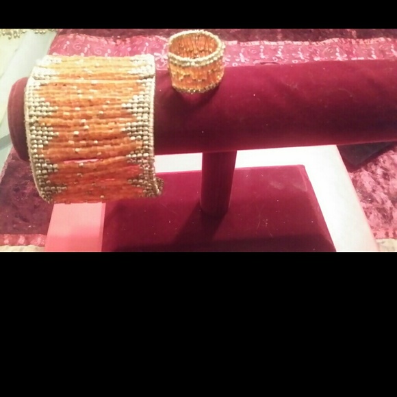 Moroccan cuff bracelet with matching ring - Picture 2 of 3