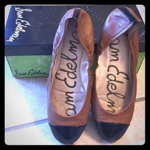 Sam Edelman Leather black/brown flats, size 7.5
