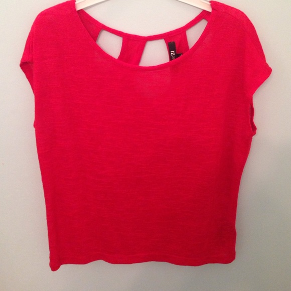 Red forever 21 cutout top