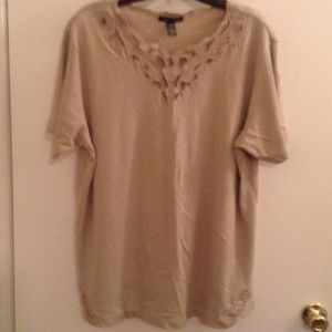 Club "z" collection beige top size 2X.