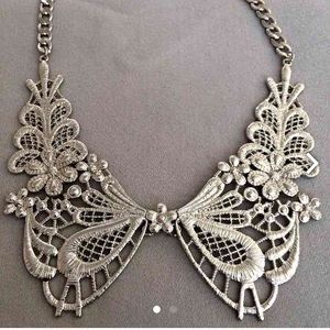 Butterfly Collar Silver Necklace