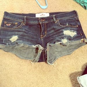 Hollister distressed jean shorts