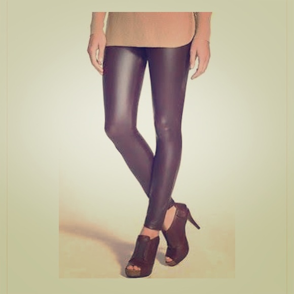 Hue 'leatherette' Leggings - Espresso NWT