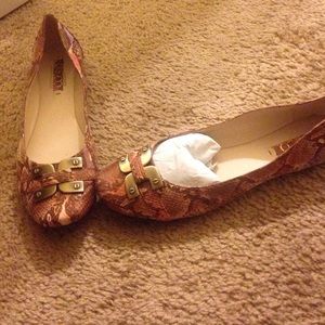 Nine West Snake Print Flats