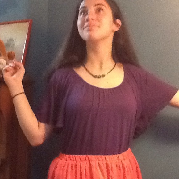 Purple Ruffle Sleeved Shirt