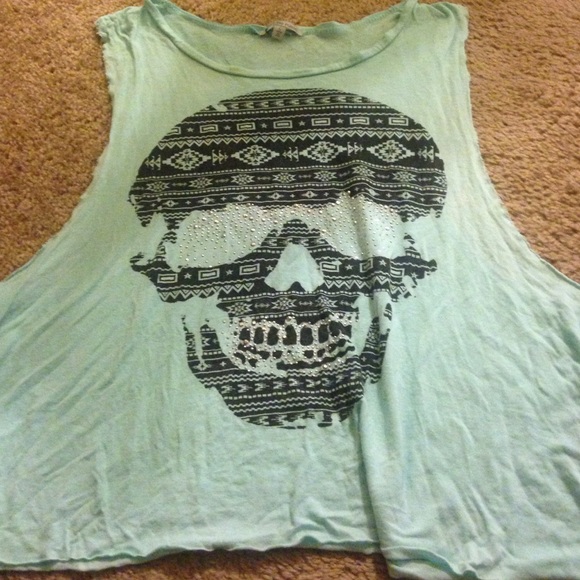 SALE‼️‼️ Crop Top with Aztec Print Skull