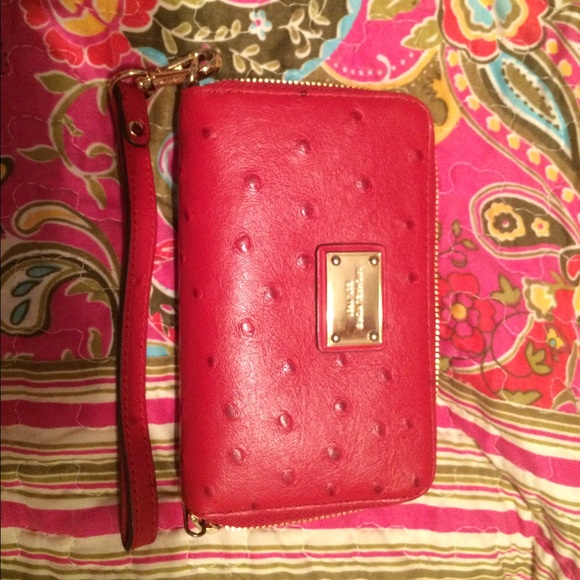 Red Michael kors wristlet