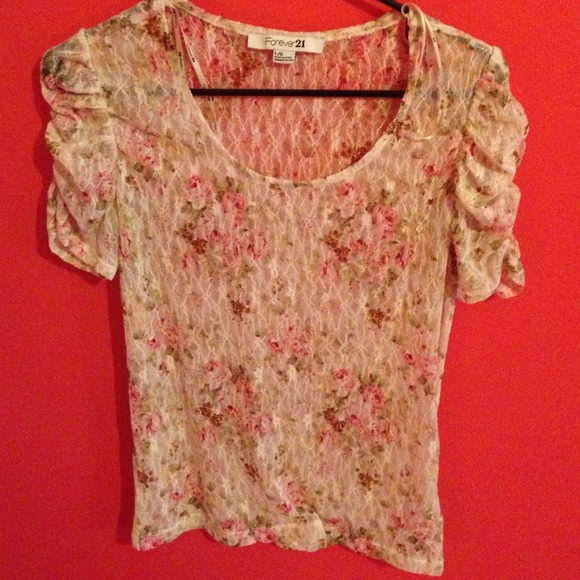 Sheer floral forever 21 top