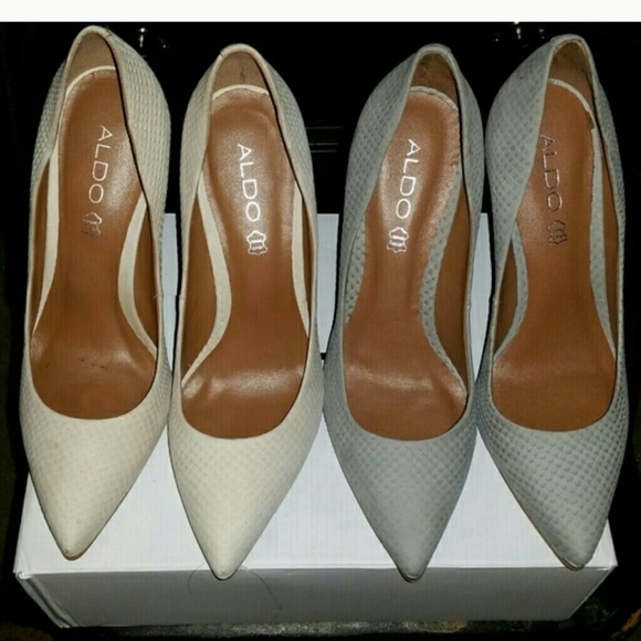 Gray Aldo Pointy Toe Pumps 8.5
