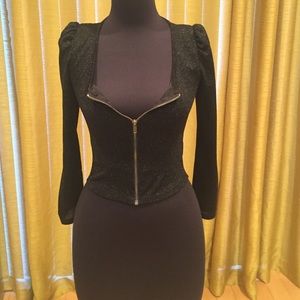 Short Sparkly Jacket with shoulder pads