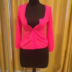Hot Pink button up blouse !