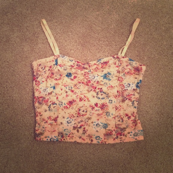 Floral Lace Crop Top with adjustable straps