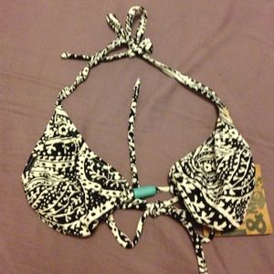 Mora bikini top black and white paisley