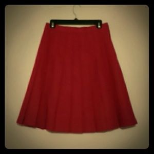 Red ruffled skirt