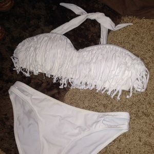 White fringe swimsuit 😍
