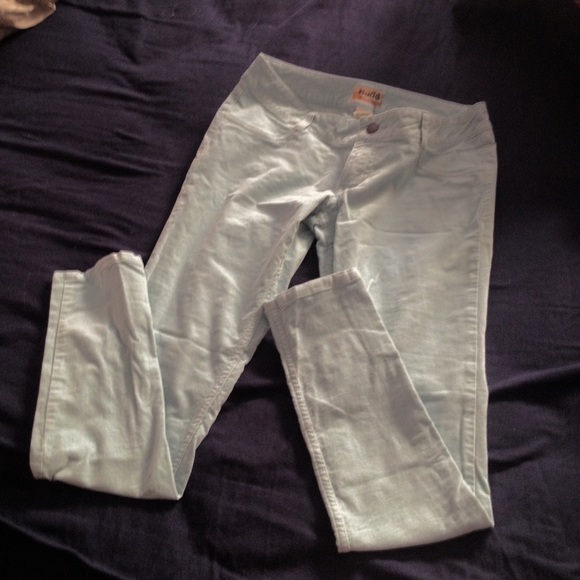 Mudd light blue suede-like skinny jeans