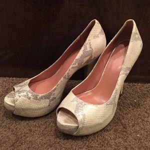 Vince Camuto Snake-Print Heels