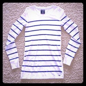 Long Sleeve Royal Blue Sequined Top