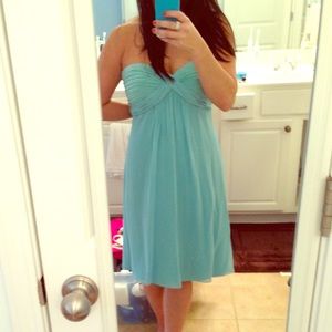 BCBG Maxazaria strapless sea green dress