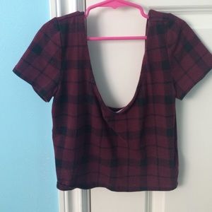 plaid crop top