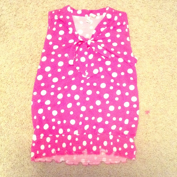 Pink cute tie in the front shirt