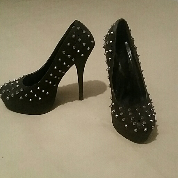 Black studded heels
