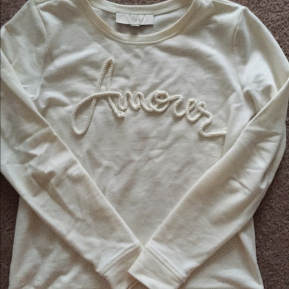 LOFT "Amour" cream light sweatshirt/long sleeve