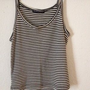 Brandy Melville stripped black and white tank top