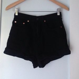 Black high waisted american apparel style shorts