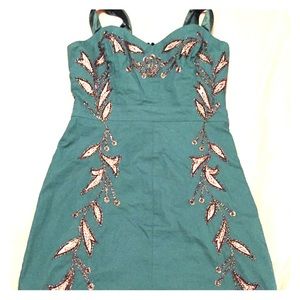 Sexy free people dark green and black dress sz4