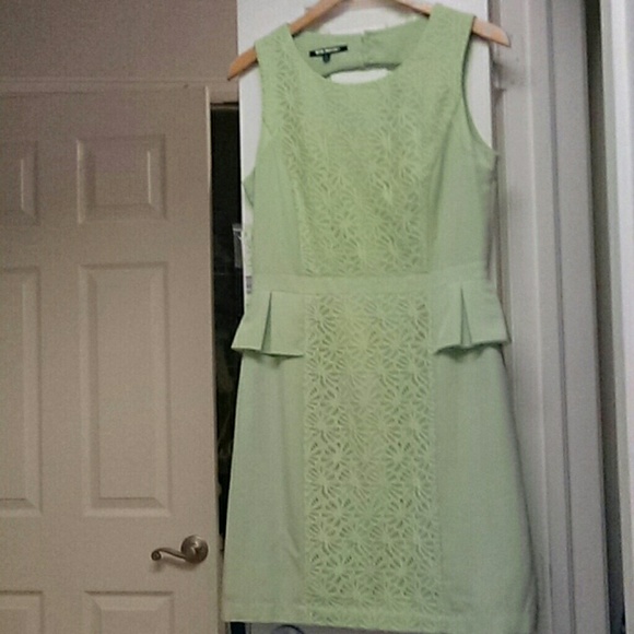 Seafoam Selina Lace Panel Peplum Dress