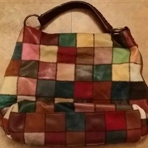 Leather patchwork purse