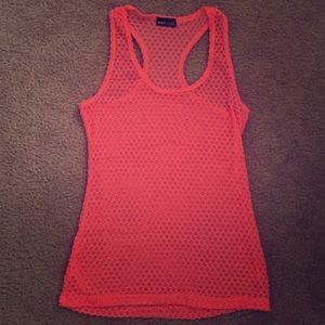 Wet seal neon orange sheer tank