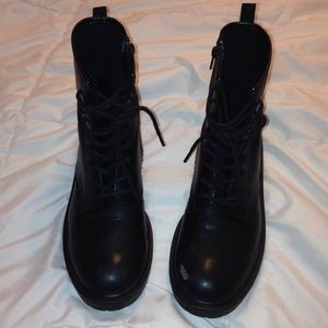 Black combat boots