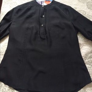 Banana Republic 100% silk black blouse