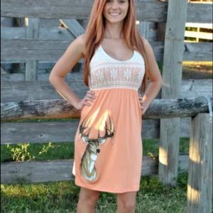 Adorable Country Girl Deer Dress w/ Lace