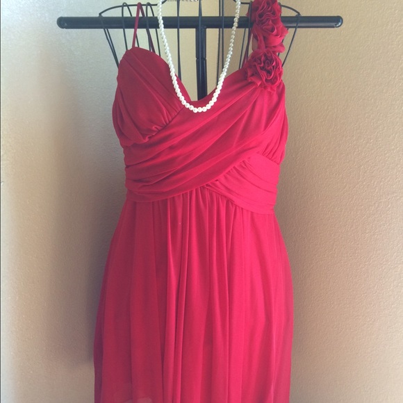 Formal knee length red dress