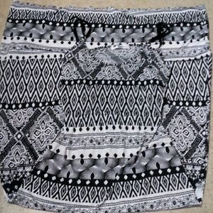 Long Black and white tribal print dress